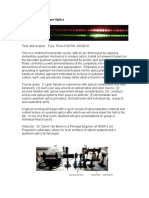 Optics Lab Course Description