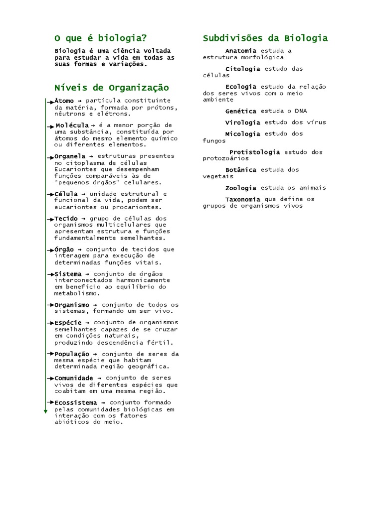 Resposta Apostila De Biologia 1 Ano Volume 1