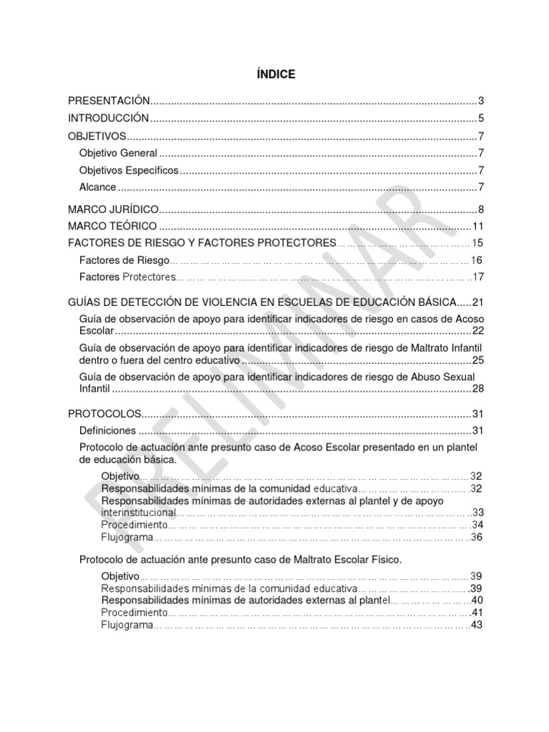 Protocolos de Prevención de Violencia Escolar | PDF | Abuso infantil ...