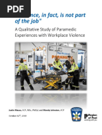 Mausz & Johnston 2019 - Paramedic Experiences With Workplace Violence