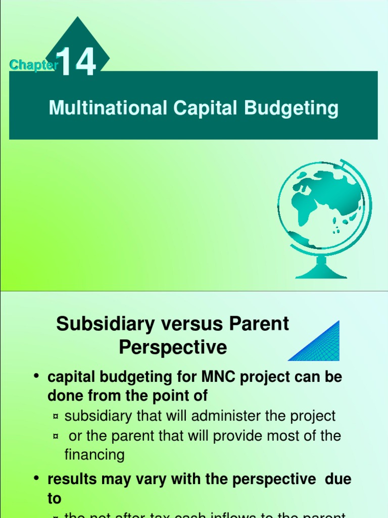 14MNC Capital Budgeting PDF Net Present Value Capital Budgeting