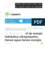 Generador Móvil de Energía Hidráulica Ultrapequeño, Tienes Agua Tienes Energía