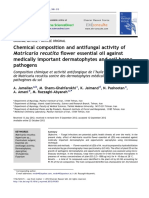 Chemical composition and antifungal activity of Matricaria recutita flower essential oil against medically important dermatophytes and soil-borne pathogens