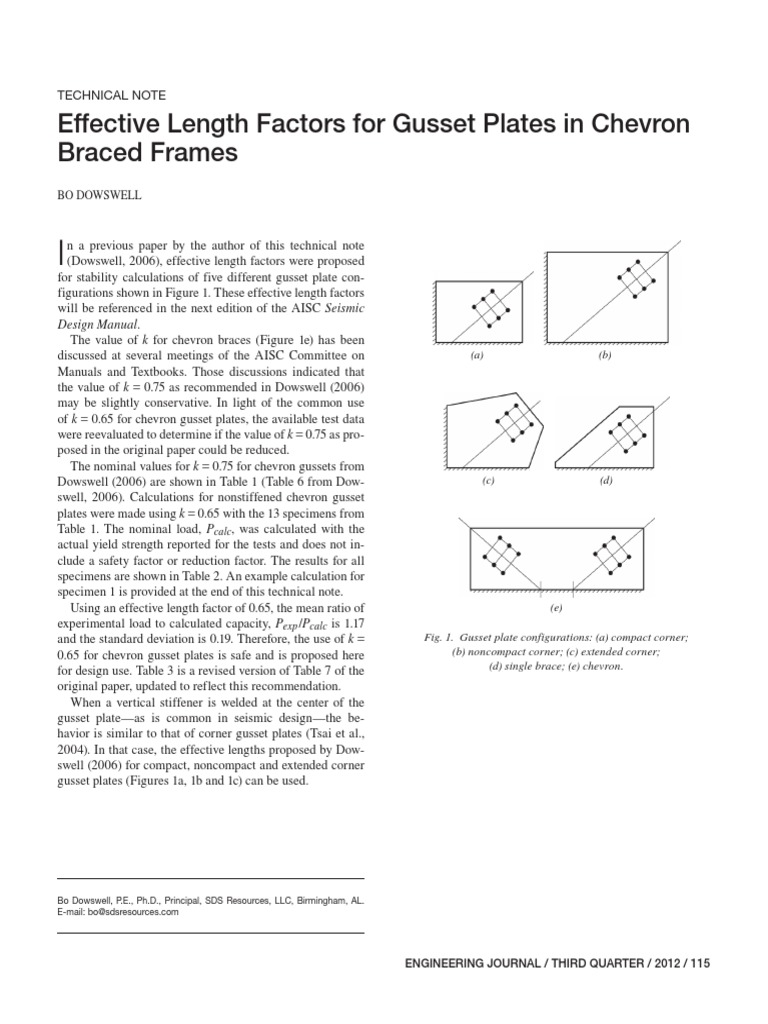 Effective Length Factors for Chevron Gussets | PDF | Mechanical ...