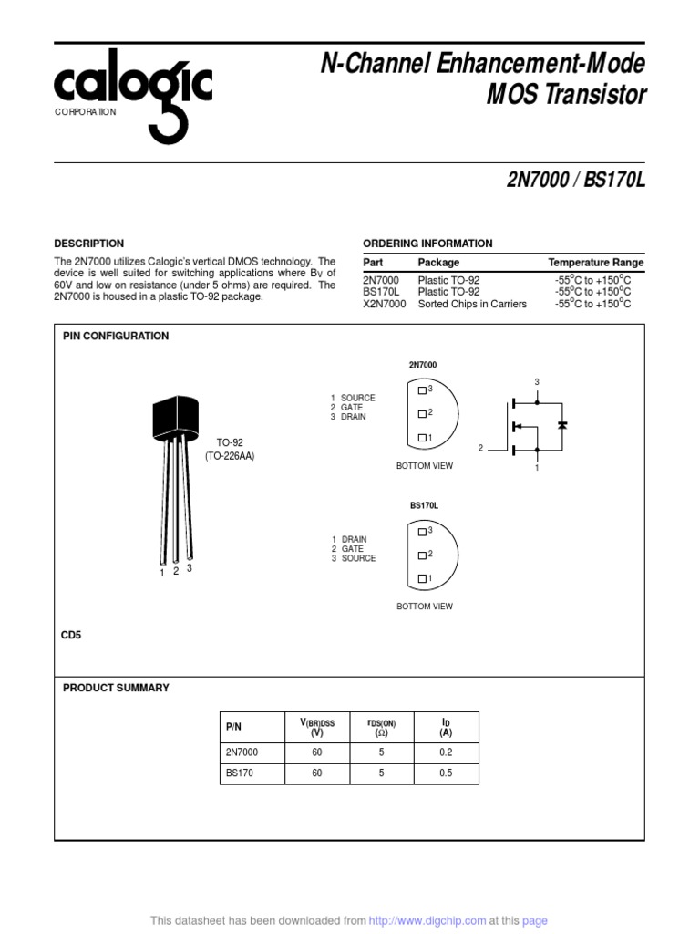 2N7000 | PDF | Field Effect Transistor | Mosfet