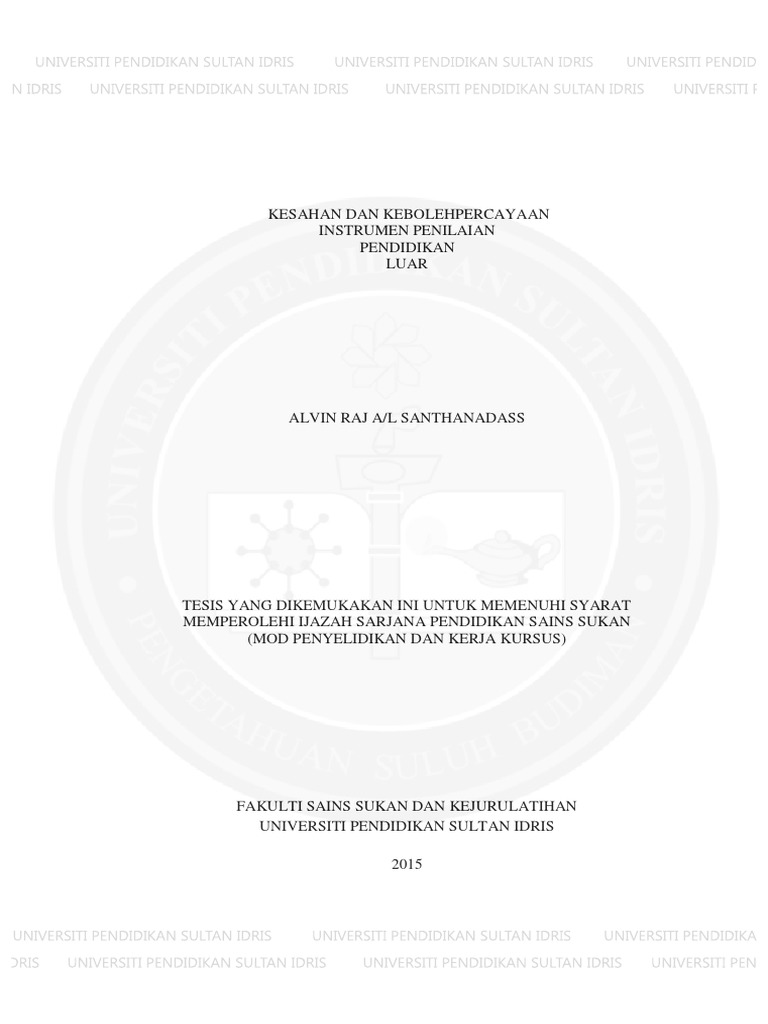 Kesahan Dan Kebolehpercayaan Instrumen Penilaian Pendidikan Luar Pdf