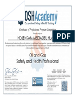 Certification in Oil & Gas Sefety and Health Professional
