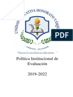 Politica Institucional de Evaluación - UEHV 19.22