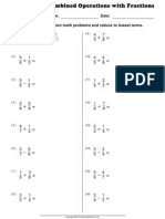 Combined Operations With Fractions: Name: Date