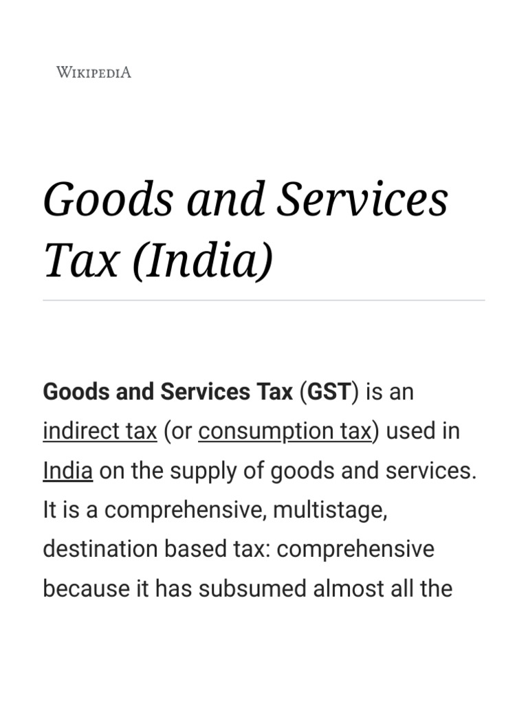 Goods And Services Tax India Wikipedia Politics Of India Government Of India
