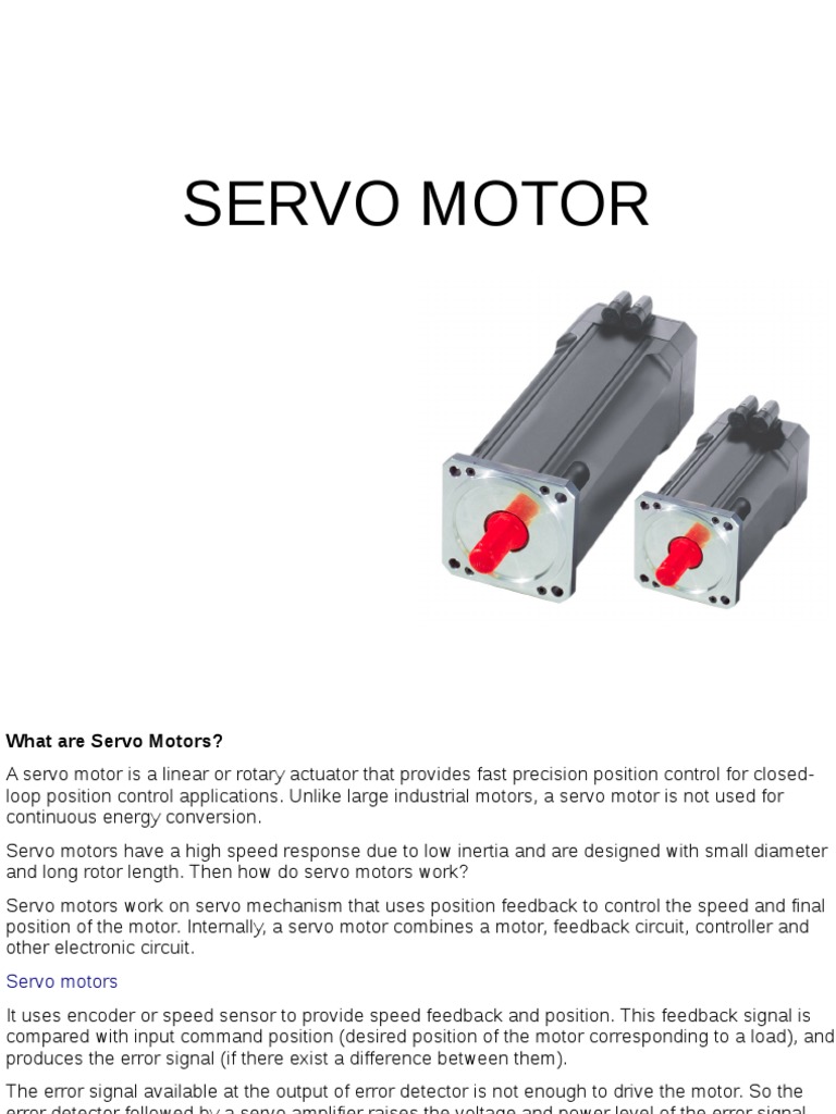 Understanding Servo Motors A Comprehensive Guide to Types, Components