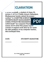 Computer Project Class XI PYTHON