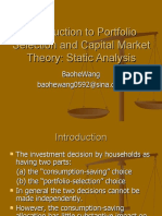 Introduction To Portfolio Selection and Capital Market Theory: Static Analysis