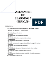 ASSESSMENT OF LEARNING II (EDUC.7b)