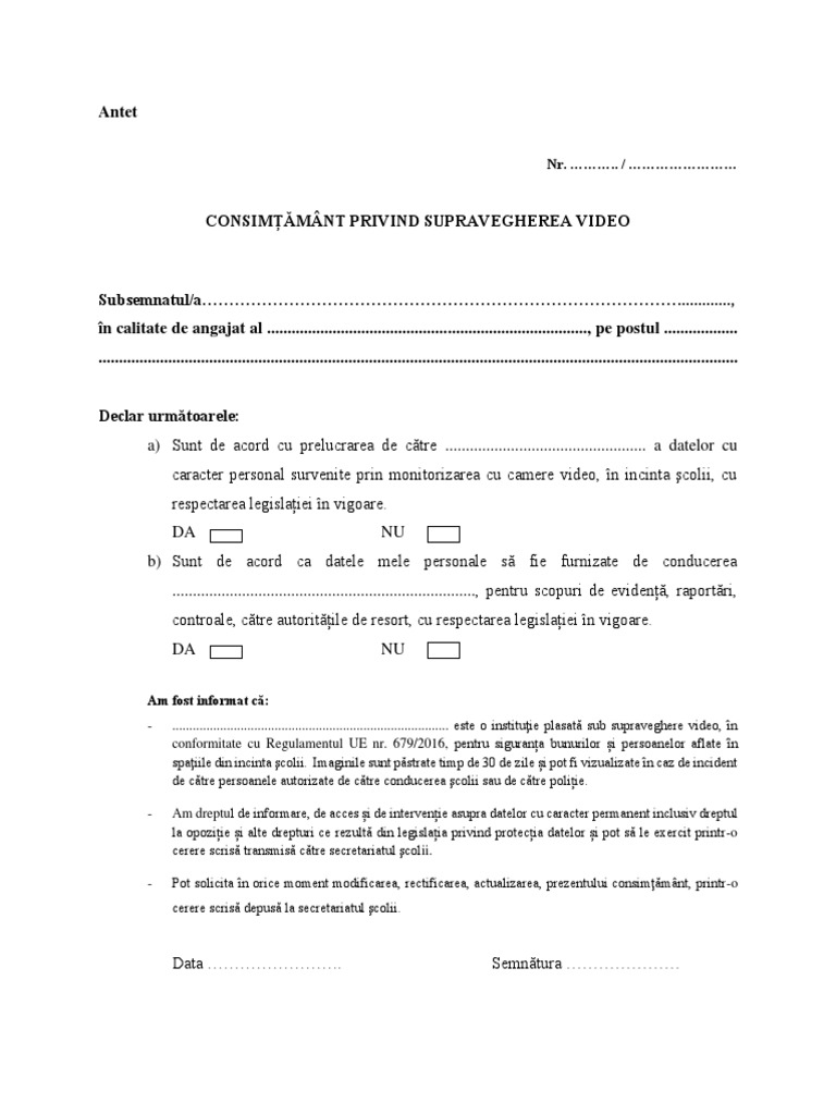 13 Gdpr Protectia Datelor Personale Consimtamant Angajati Camere Video