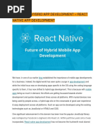 Future of Hybrid App Development – React Native App Development