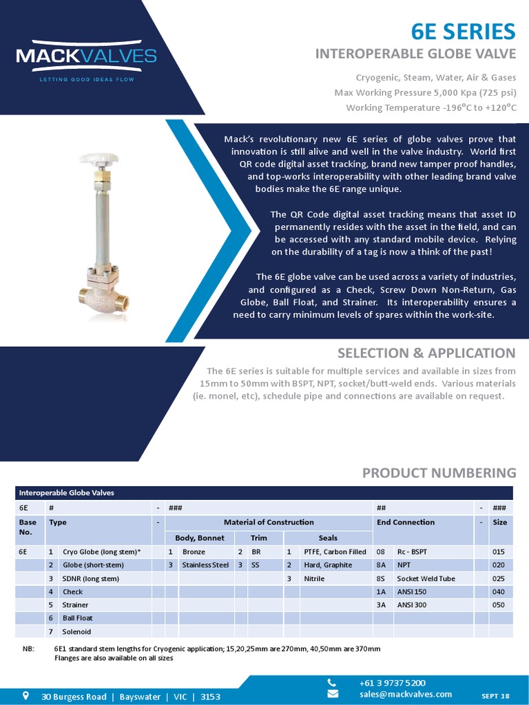 Mack Valves Datasheet | PDF | Valve | Gas Technologies