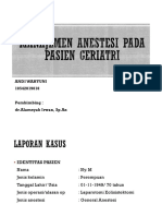 Penanganan Anastesi Pada Pasien Geriatri