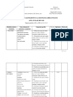 Planificare Unit de Invatare La Disciplina Limba Engleza V