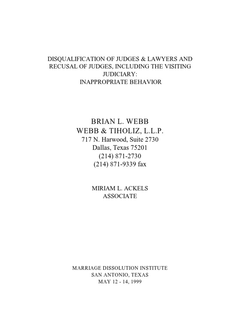 Disqualification of Judges and Lawyers | PDF | Judicial ...