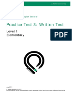 Pearson Test of English General Practice Test 3 Level 1 Elem