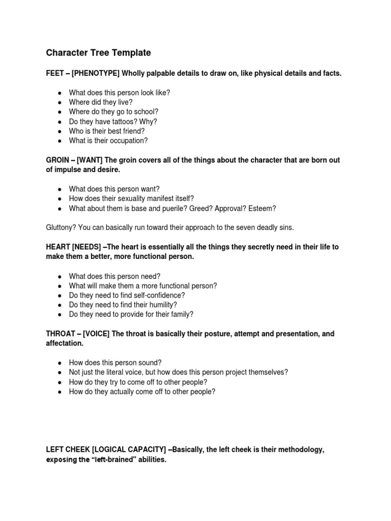 Character Development Guide | PDF