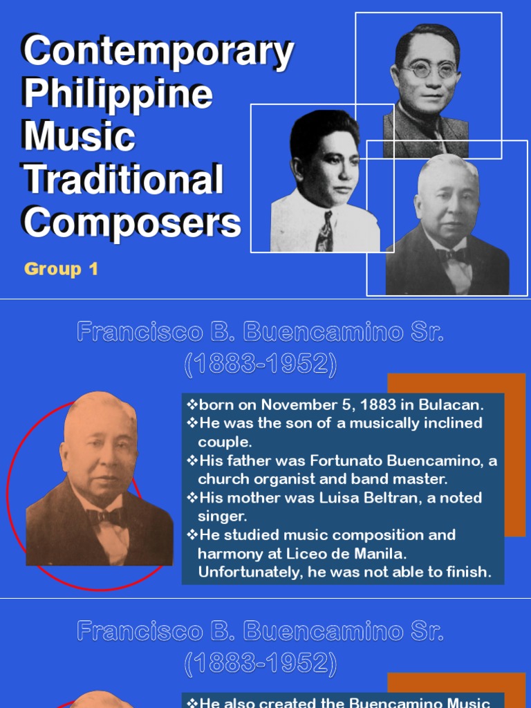 Contemporary Philippine Music Traditional Composers PDF Composers