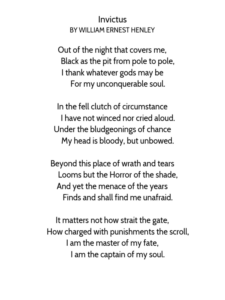 invictus poem and worksheet c 1