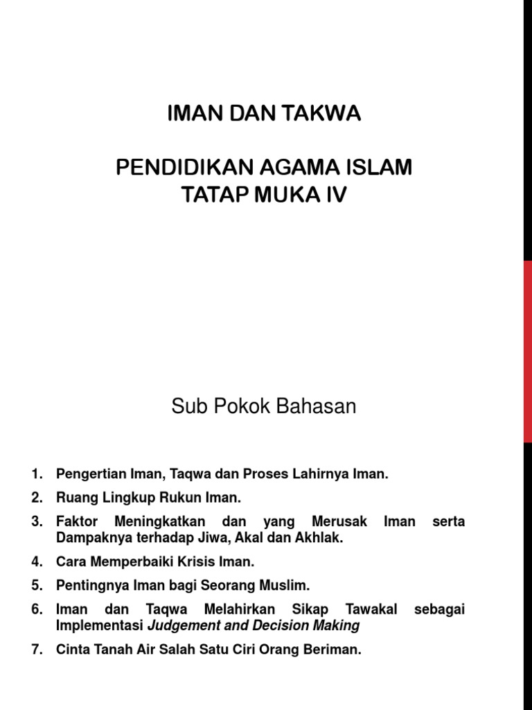Pentingnya Iman dan Taqwa dalam Islam | PDF