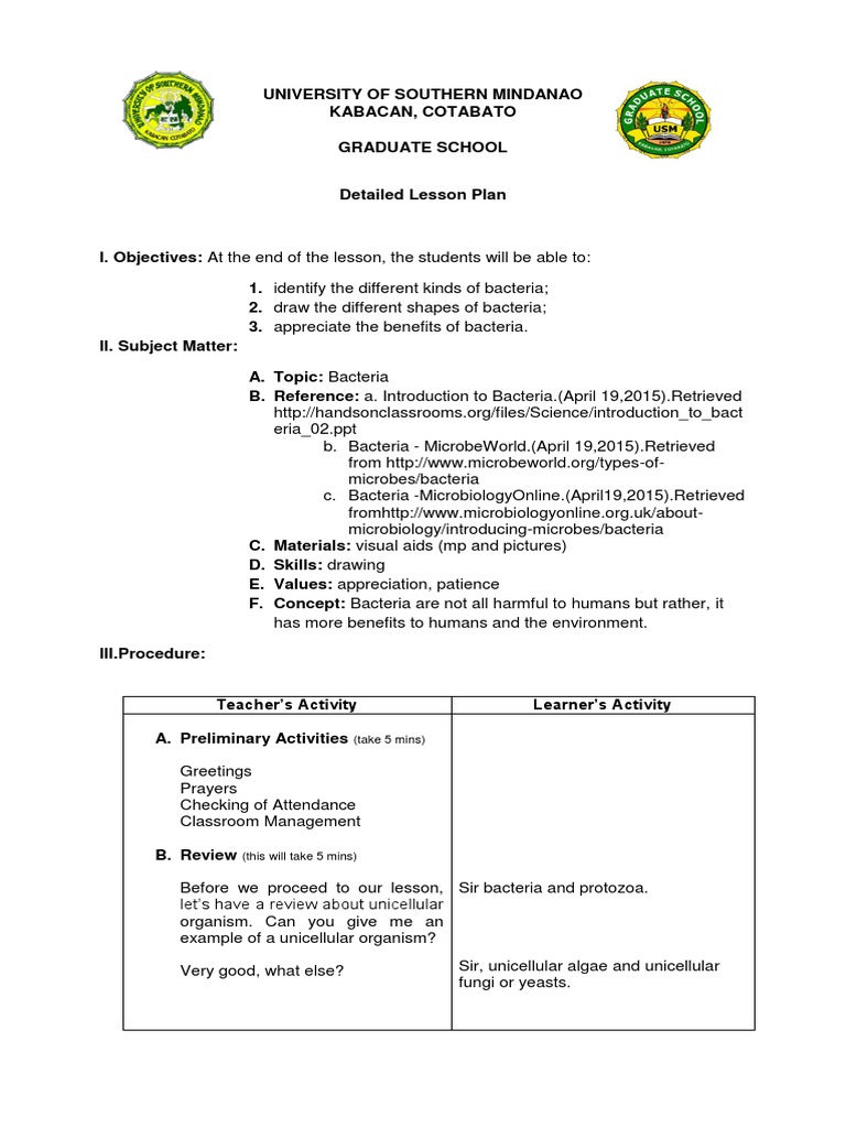 Lesson Plan: Understanding Bacteria | PDF | Lactobacillus | Bacteria