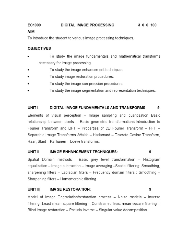Digital Image Processing Techniques | PDF | Optical Fiber | Data ...