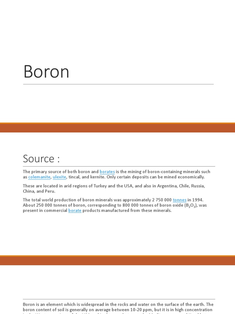 Boron | PDF | Boron | Materials