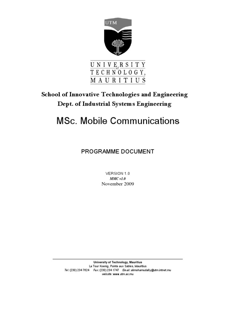 MSc in Mobile Communications Program | PDF | Telecommunication | High ...