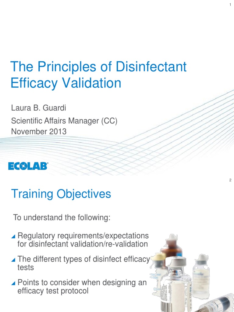 Principles of Disinfectant Validation PDF Disinfectant