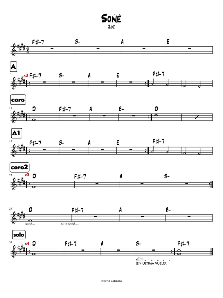 SOÑÉ - Zoe (Cifrado, Lead Sheet) | PDF | Musical Compositions ...