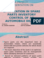 Optimization in Spare Parts Inventory Control of An Automobile Dealer