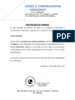 Certificado de Trabajo Ayudante