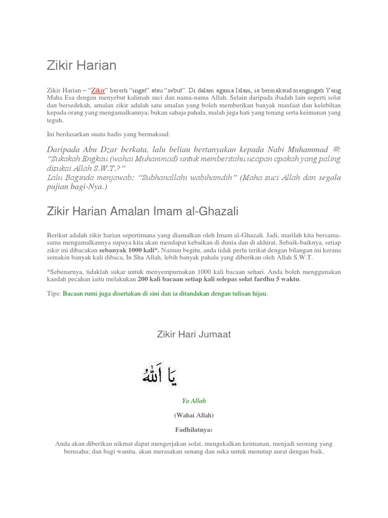 Zikir Harian Pdf