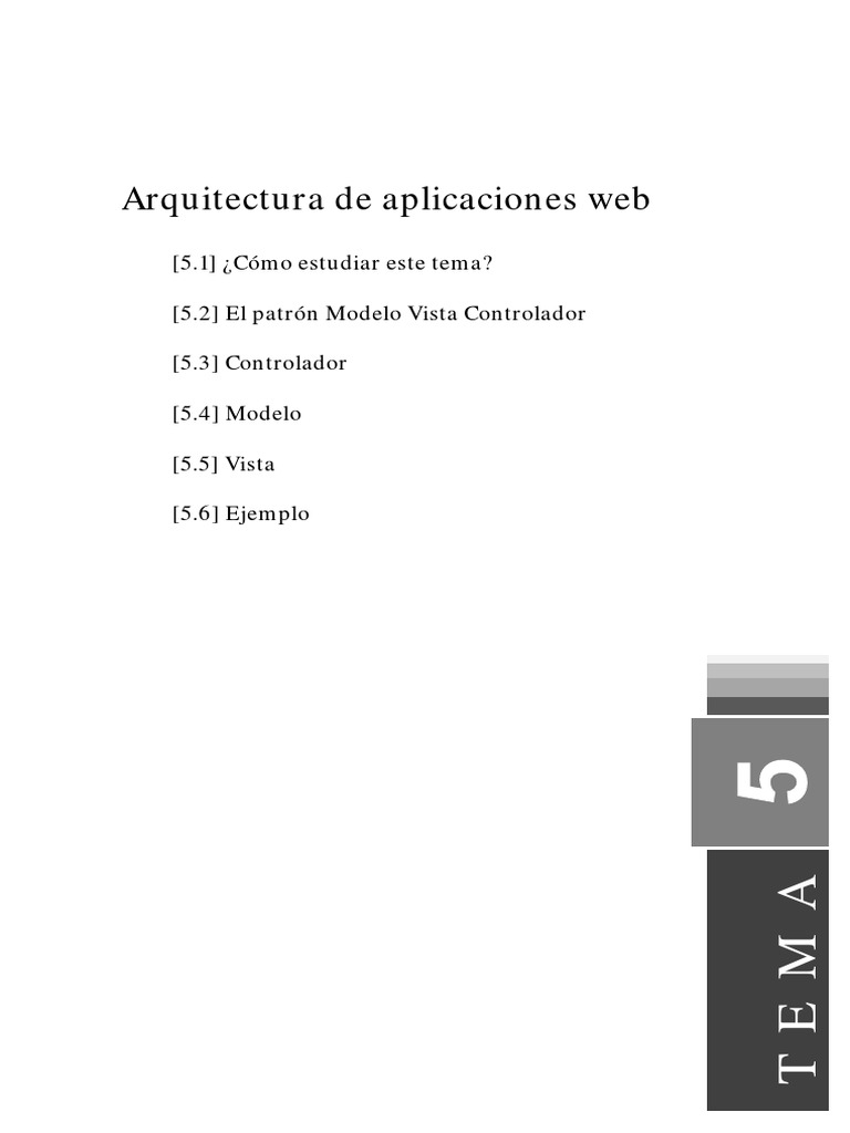 Tema 5 | PDF | Modelo – Vista – Controlador | Servidor web