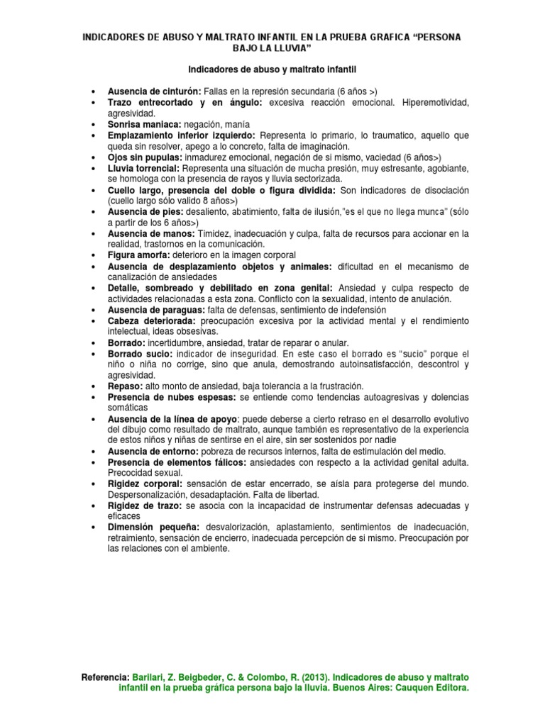 Test PBLL - Indicadores de Abuso y Maltrato Infantil | PDF | Abuso ...