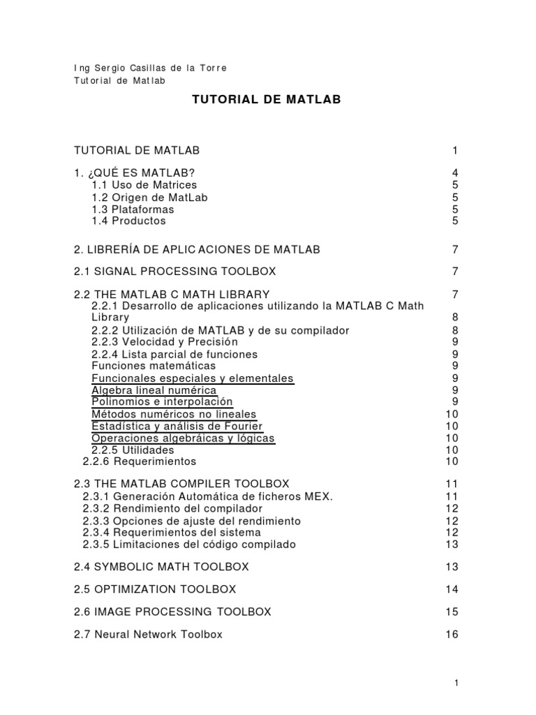 Tutorial Matlab | PDF | C (lenguaje de programación) | Compilador