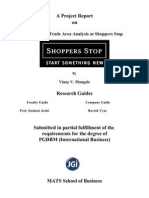 A Project Report On: A Study On Trade Area Analysis at Shoppers Stop