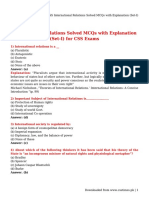 CSS International Relations Solved MCQs with Explanation (Set-I