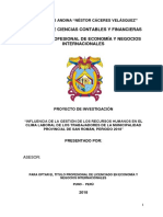 Ejemplo de Proyecto de Investigacion Economia 2019