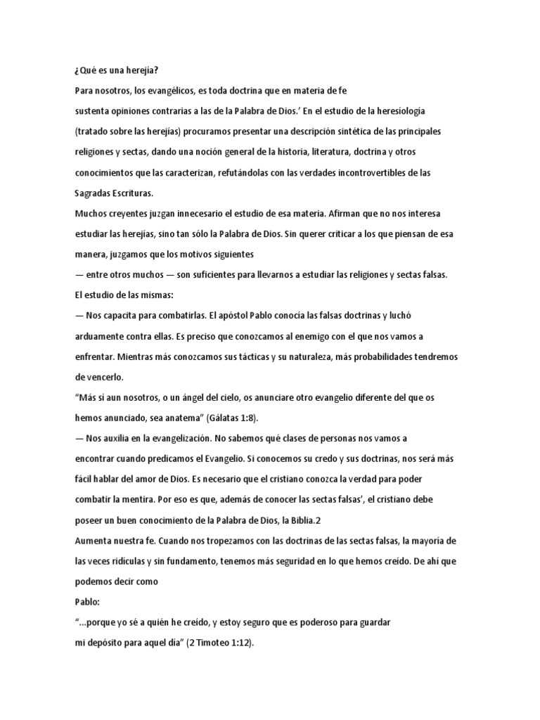 Qué Es Una Herejía | PDF | Deísmo | Dios