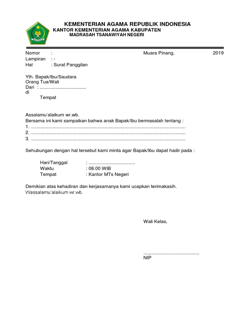 Download 63+ Contoh Surat Izin Sekolah Mts Terbaru Gratis