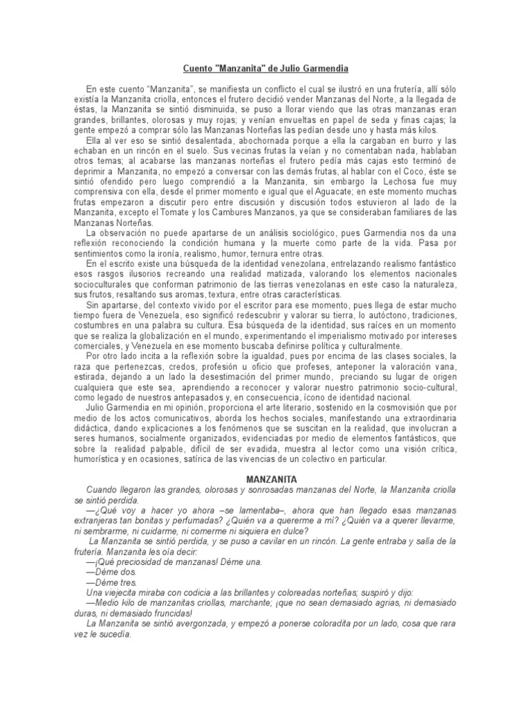 Cuento de La Manzanilla PDF