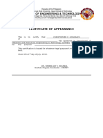 Certificate of Appearance - DMRET