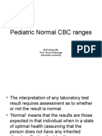 Pediatric Normal CBC Ranges: W.El Gendy MD Prof. Clinical Pathology Alexandria University