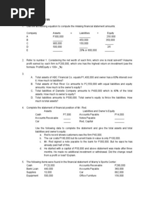 Exercise 2 Accounting Pdf Equity Finance Liability Financial Accounting